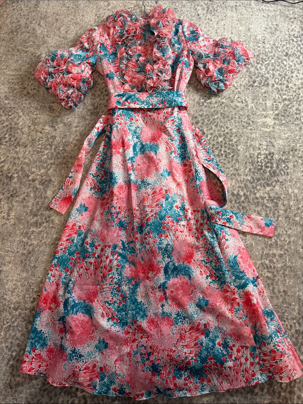 Floral Ruffled Wrap Dress - Picture 1 of 1